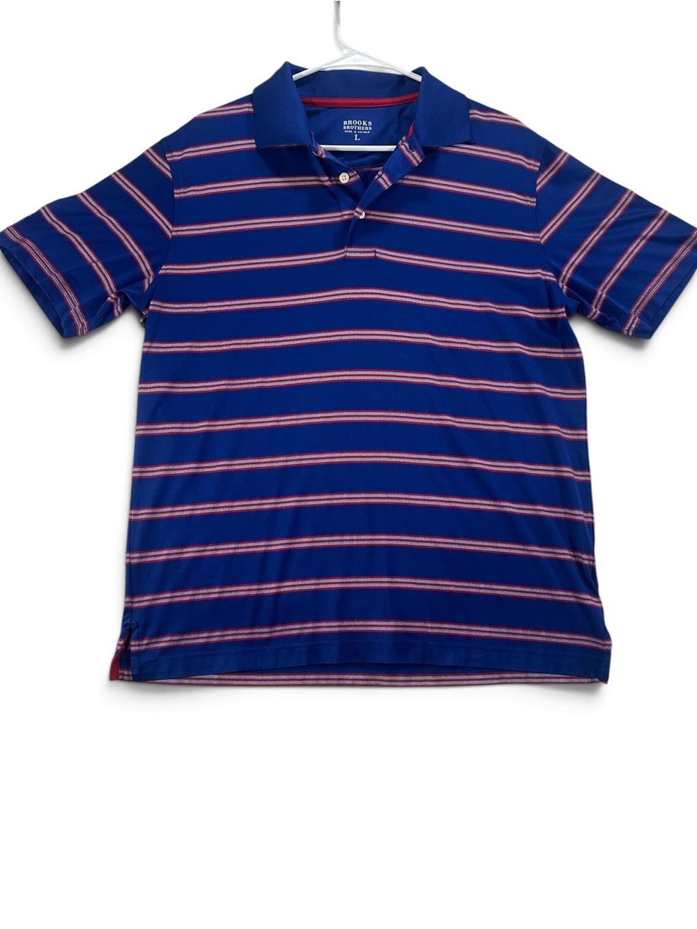 Brooks Brothers Navy Polo with Red Stripes